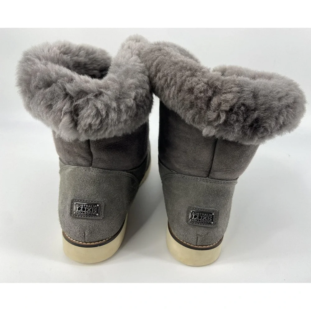 Australia Luxe Collective Boots Womens 11 Gray Yael Sheepskin Shearling‎ Winter